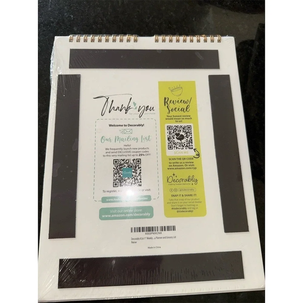 Hallmark Weekly Meal Planner &‎ Grocery List Spiral Notepad Multicolor